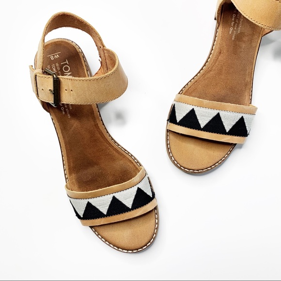 Toms Shoes - Toms Camilia Sandal Honey Leather Black Triba 8